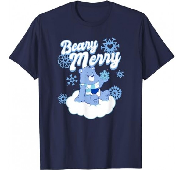 Care Bears Christmas Grumpy Bear Beary Merry Snowflake T-Shirt